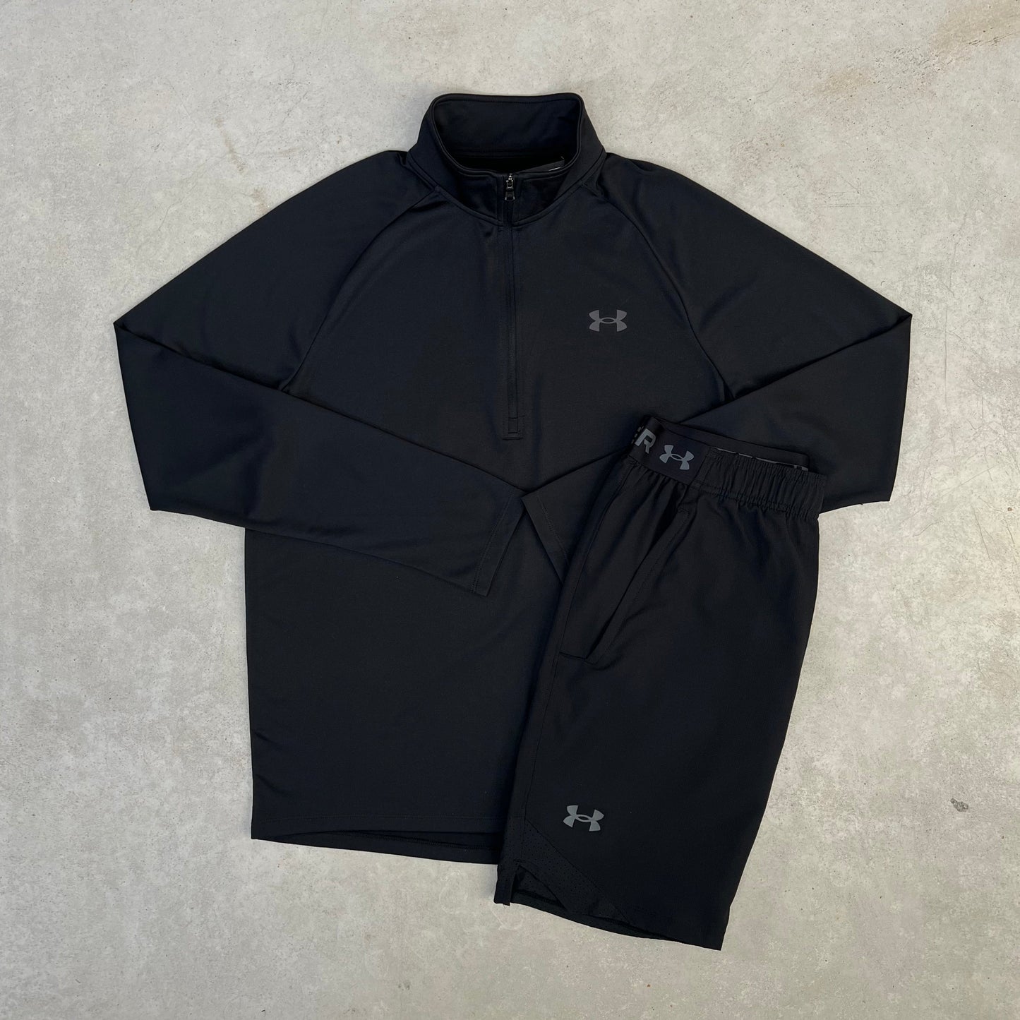 Under Armor Half-Zip Set Black