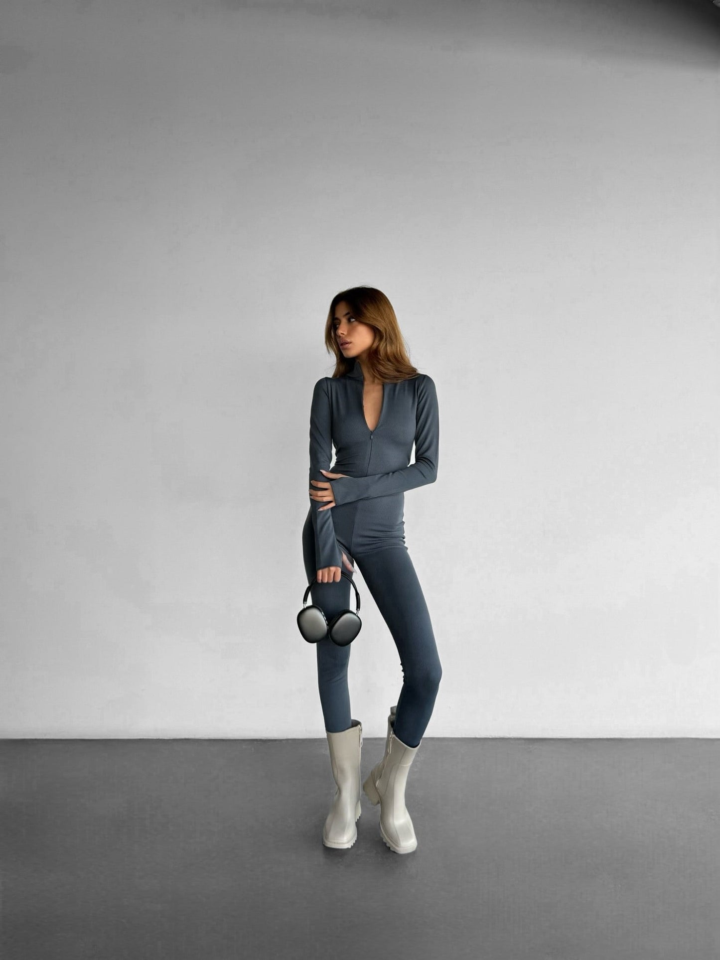 Full Body Zipper Suit - Anthracite