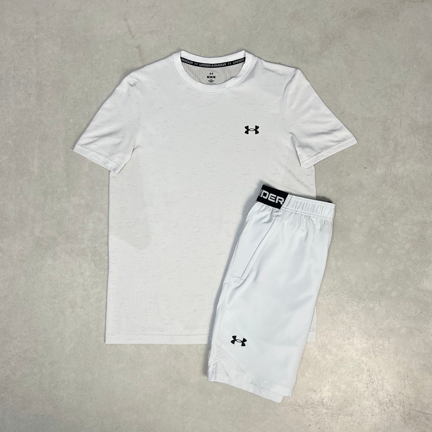 Under Armor Seamless Short Set White Grey