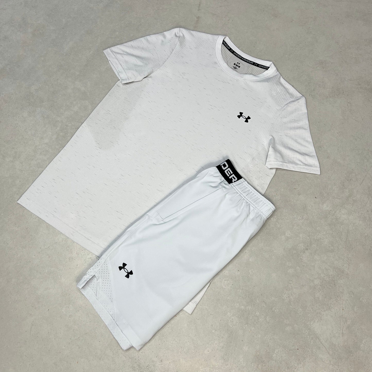 Under Armor Seamless Short Set White Grey