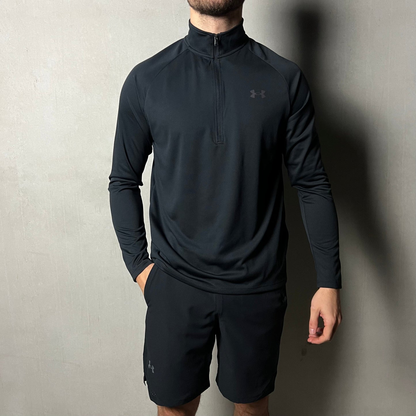 Under Armor Half-Zip Set Black