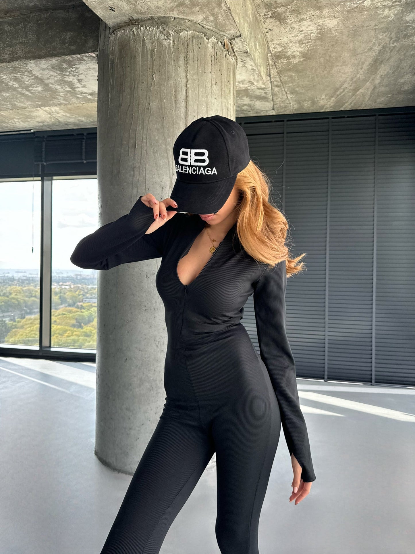 Full Body Zipper Suit - Black