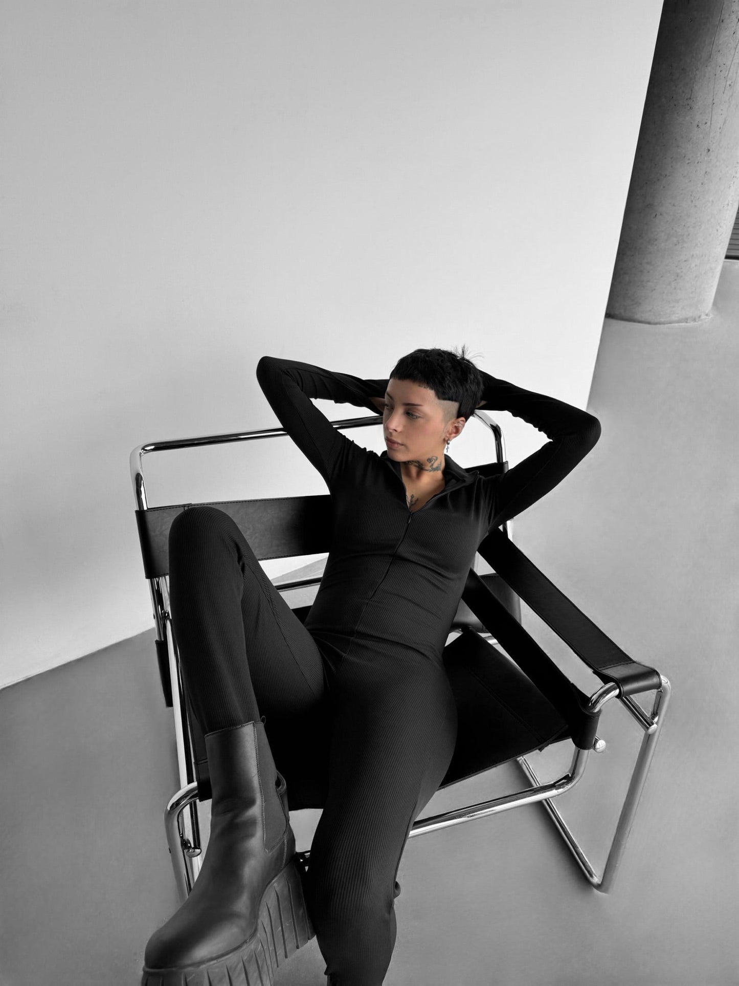 Full Body Zipper Suit - Black