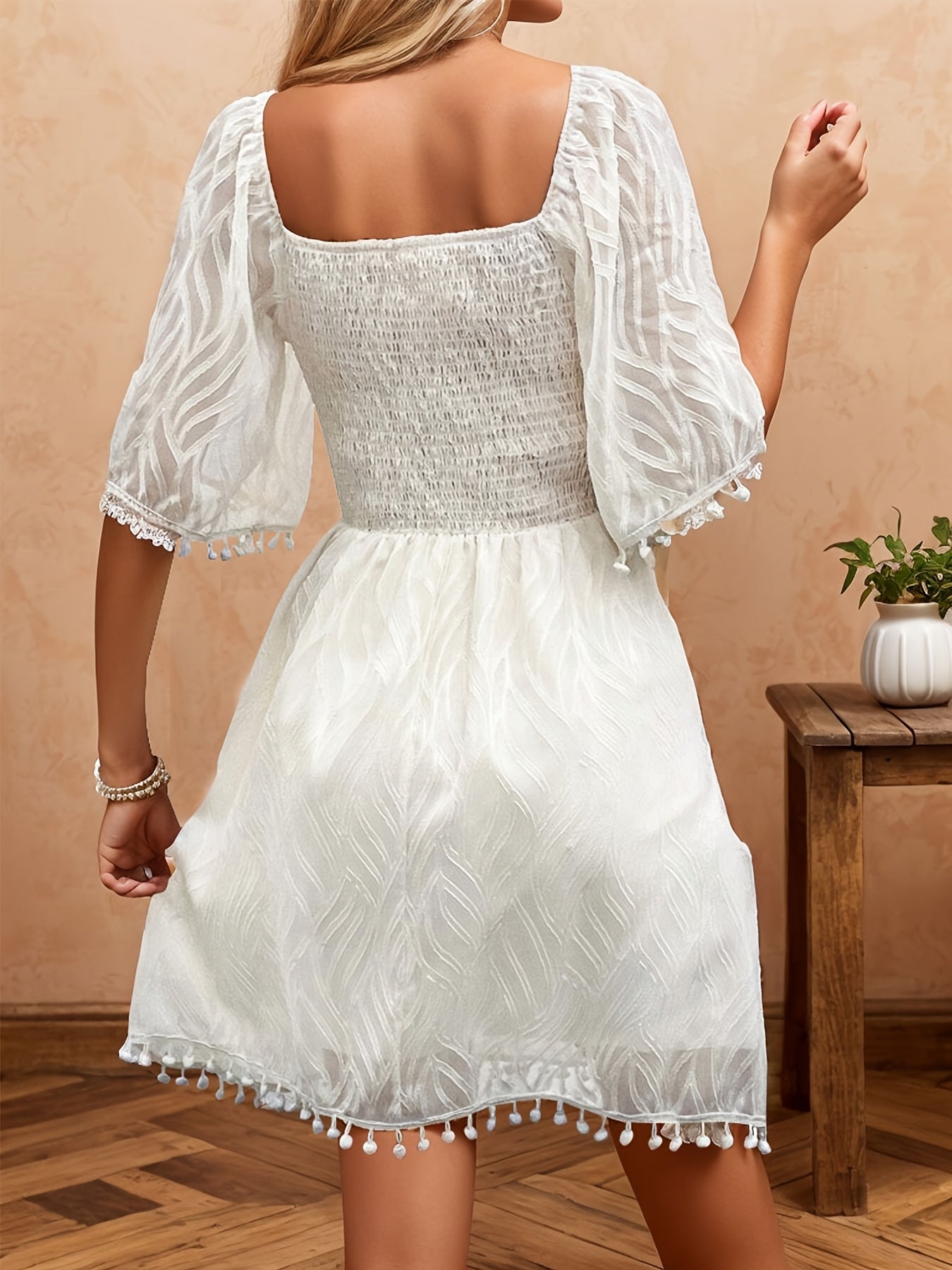 Lily | Elegante Midi Jurk met Bohemian Details
