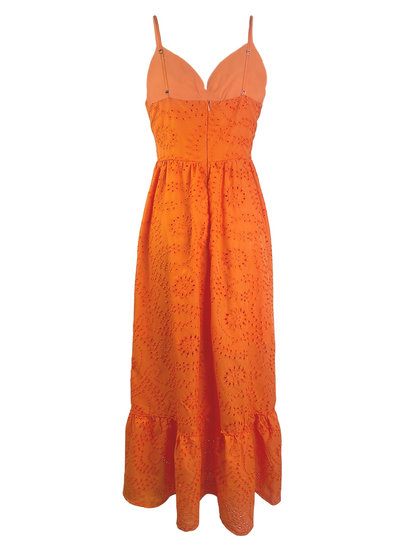 Lizza | Zomerse Maxi Jurk met Broderie en Elegante V-Hals