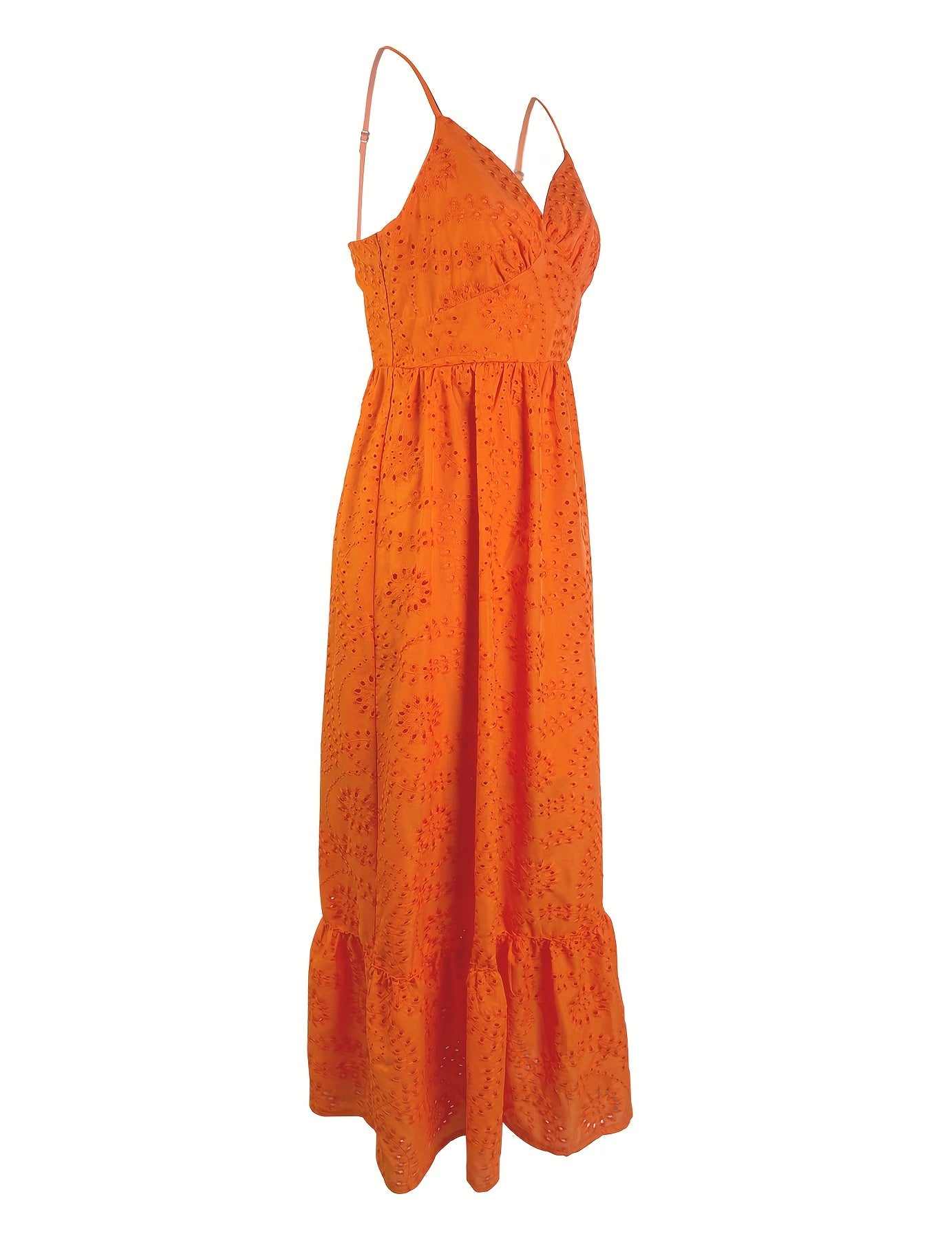 Lizza | Zomerse Maxi Jurk met Broderie en Elegante V-Hals