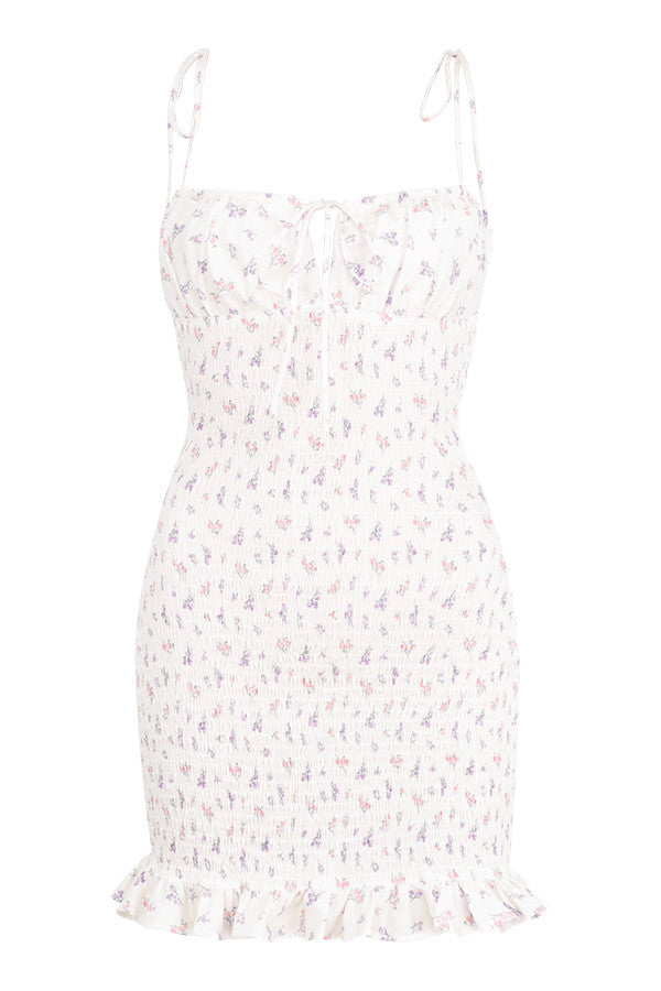 Lorelei | Romantische Bloemenprint Mini Jurk voor Vrouwen