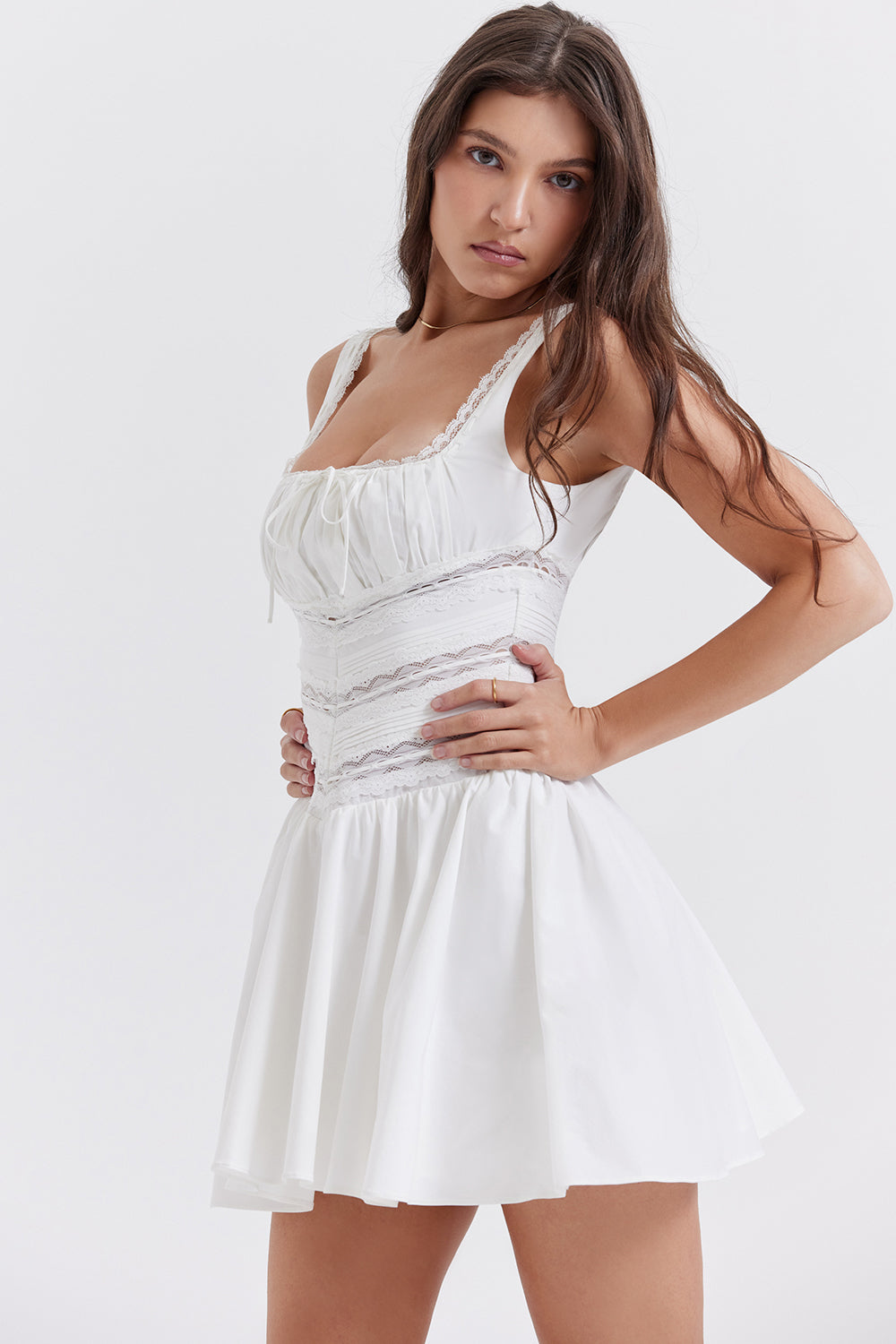 Margaux | Romantische Mini Jurk met Kantdetails voor Dames