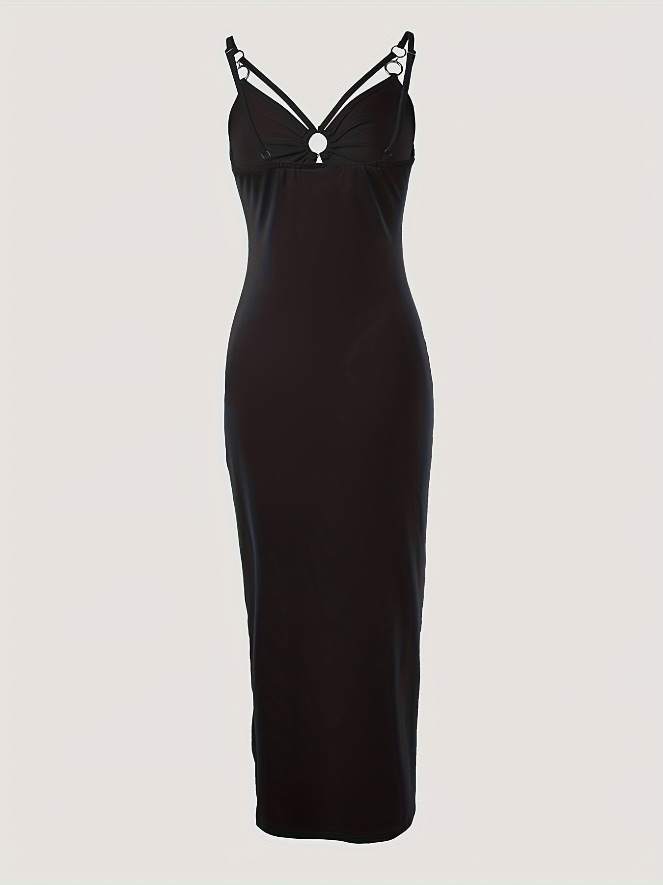 Marina | Gesplitste Dij Uitgeholde Jurk met Elegante Mouwloze Bodycon Cami Jurk