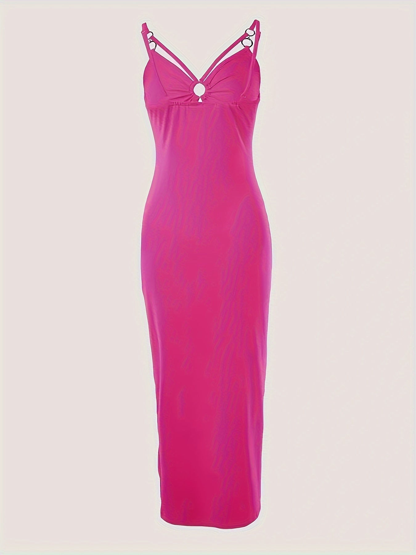 Marina | Gesplitste Dij Uitgeholde Jurk met Elegante Mouwloze Bodycon Cami Jurk