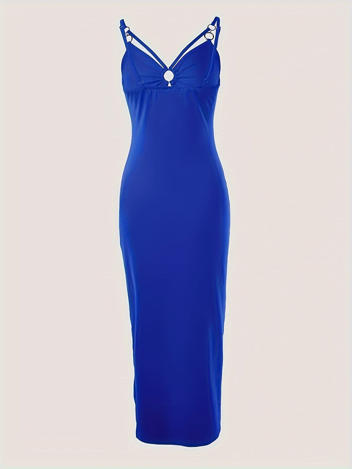 Marina | Gesplitste Dij Uitgeholde Jurk met Elegante Mouwloze Bodycon Cami Jurk