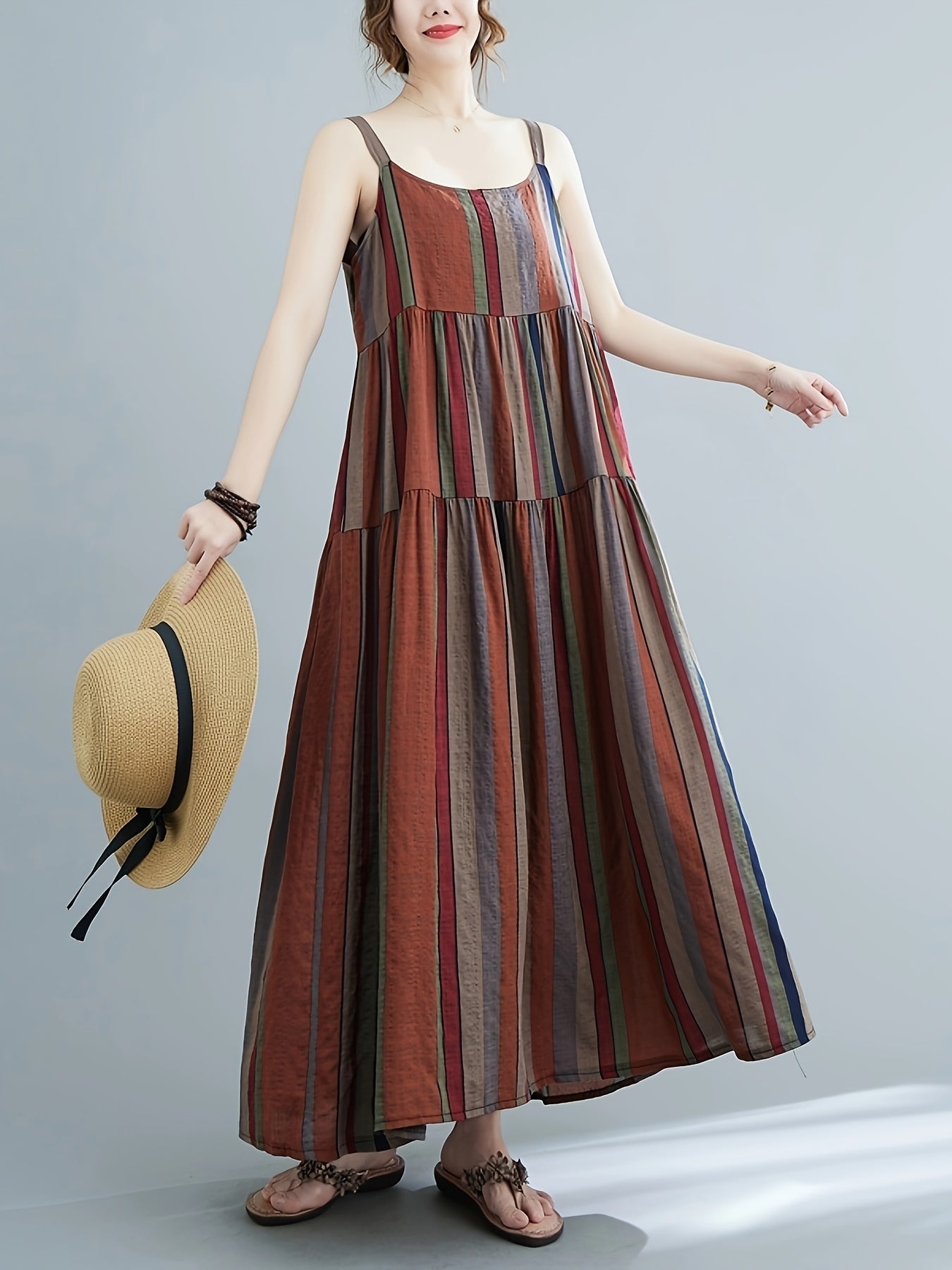 Melissa | Gestreepte Maxi Jurk voor een Boho Zomerlook