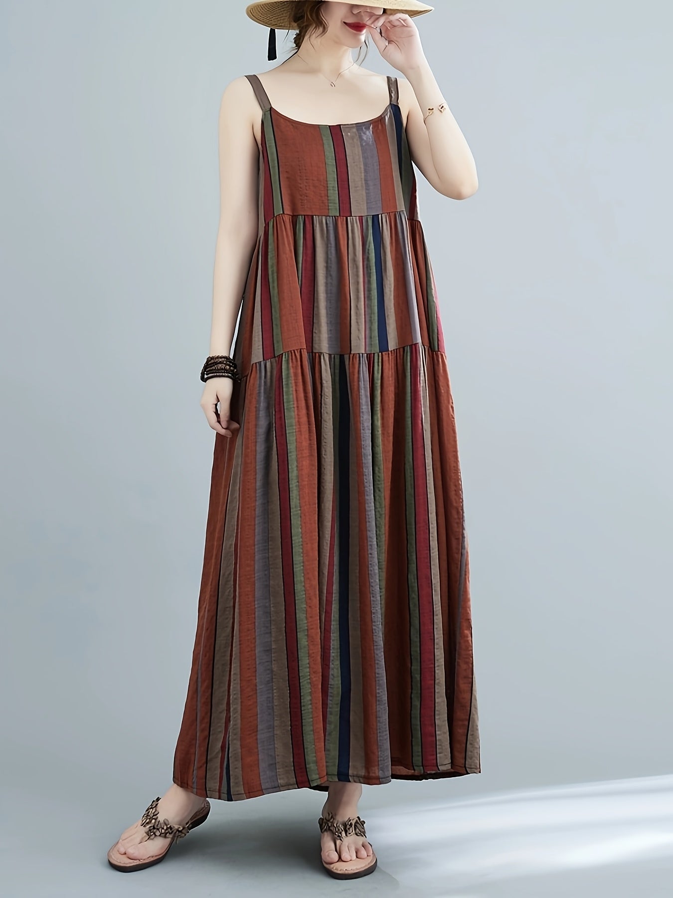 Melissa | Gestreepte Maxi Jurk voor een Boho Zomerlook