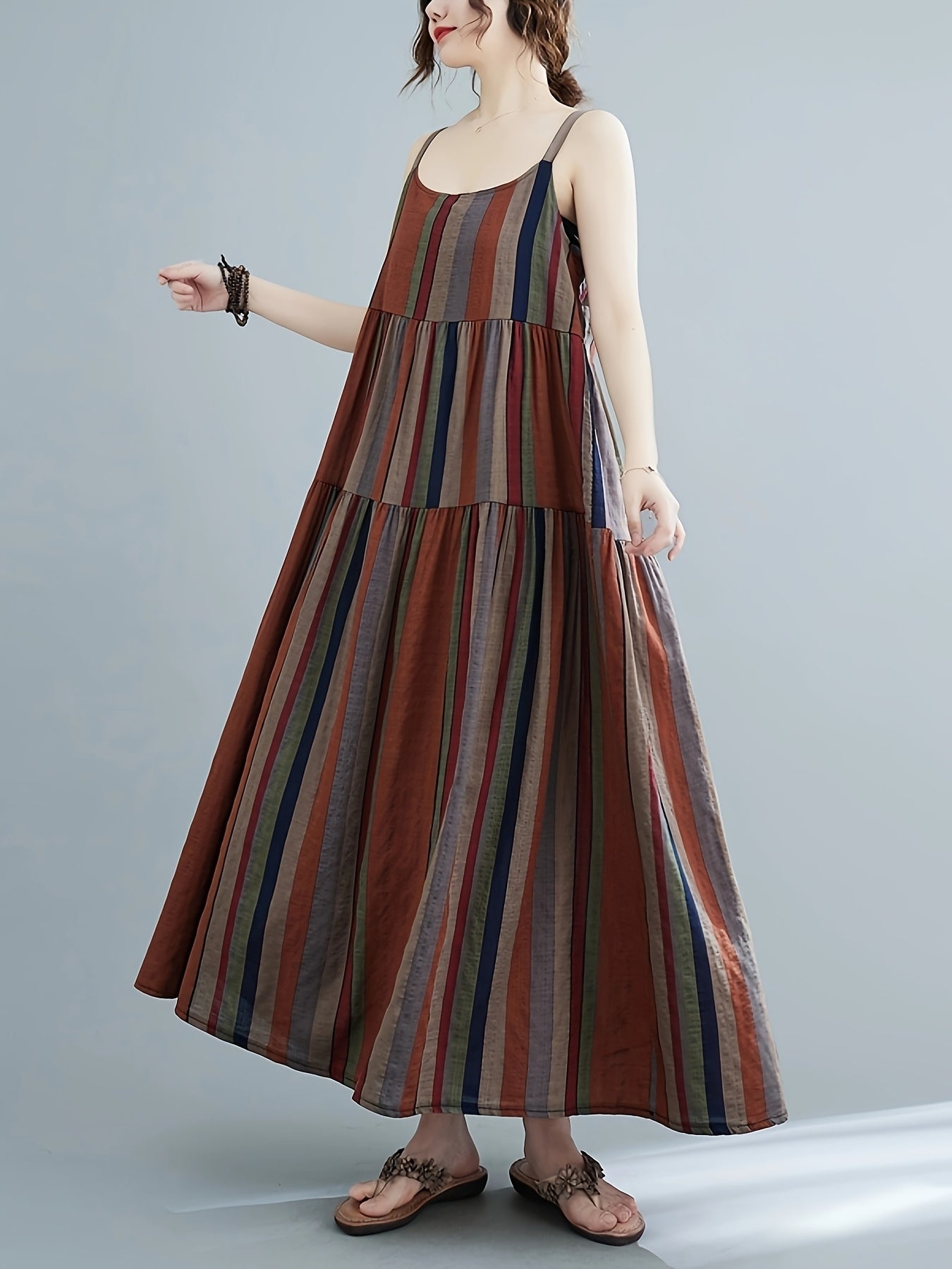 Melissa | Gestreepte Maxi Jurk voor een Boho Zomerlook