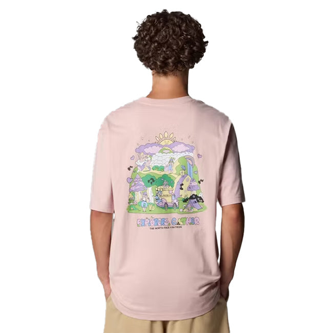 The North Face Unisex Mountain Clean Up T-Shirt Pink Moss