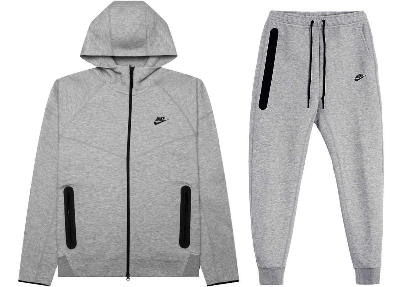 Nike Sportswear Tech Fleece Full-Zip Hoodie & Joggers Set Dark Heather Grey/Black | 1 + 1 Free