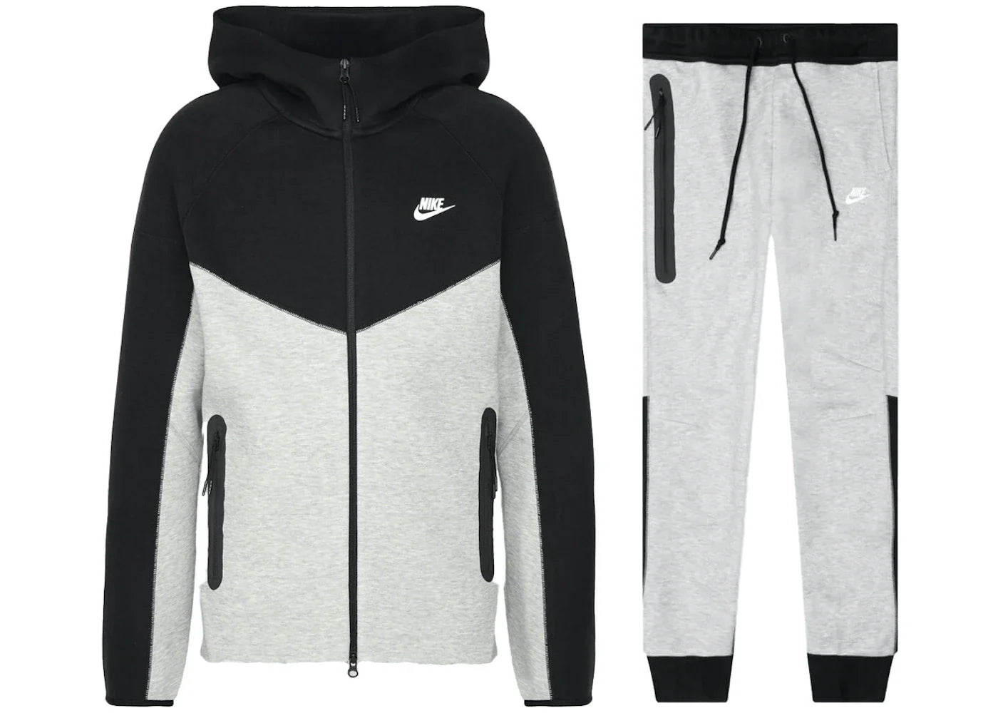Nike Sportswear Tech Fleece Windrunner Full Zip Hoodie & Joggers Set Dark Gray Heather/Black/White | 1 + 1 Free