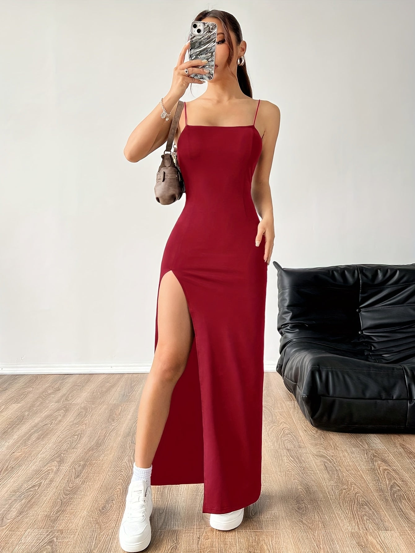 Pamela | Elegante Cami Jurk met Split
