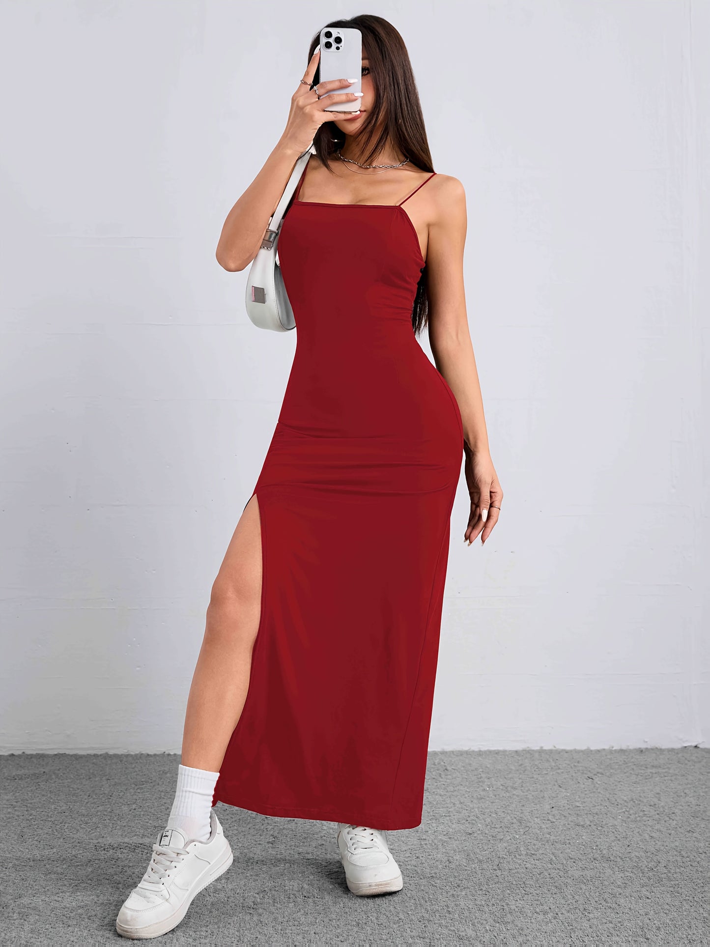 Pamela | Elegante Cami Jurk met Split