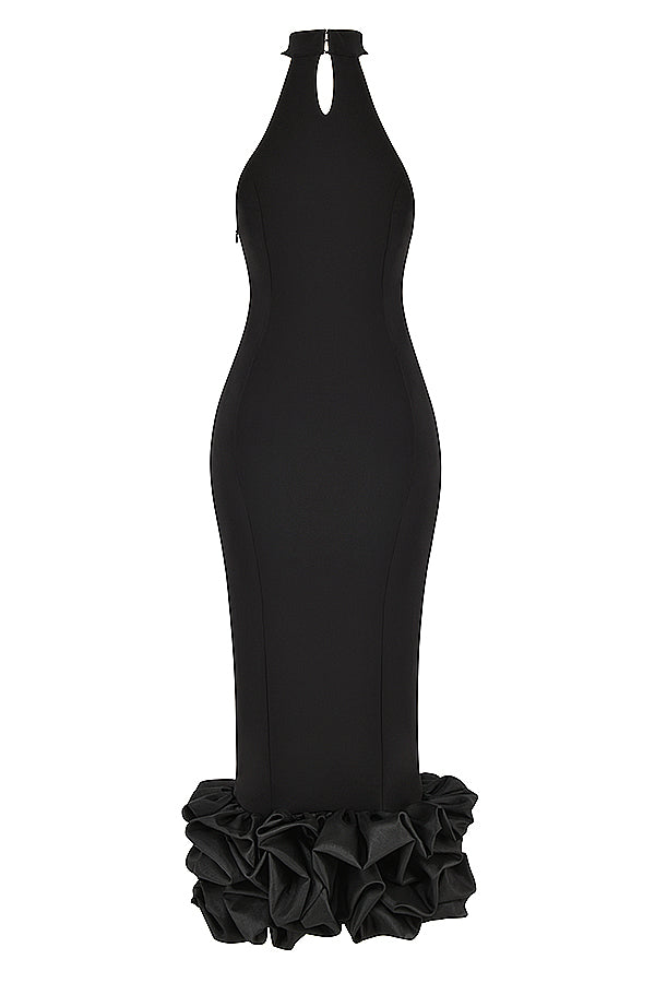Remi | Elegante Midi Jurk met Ruffle Accenten voor Vrouwen