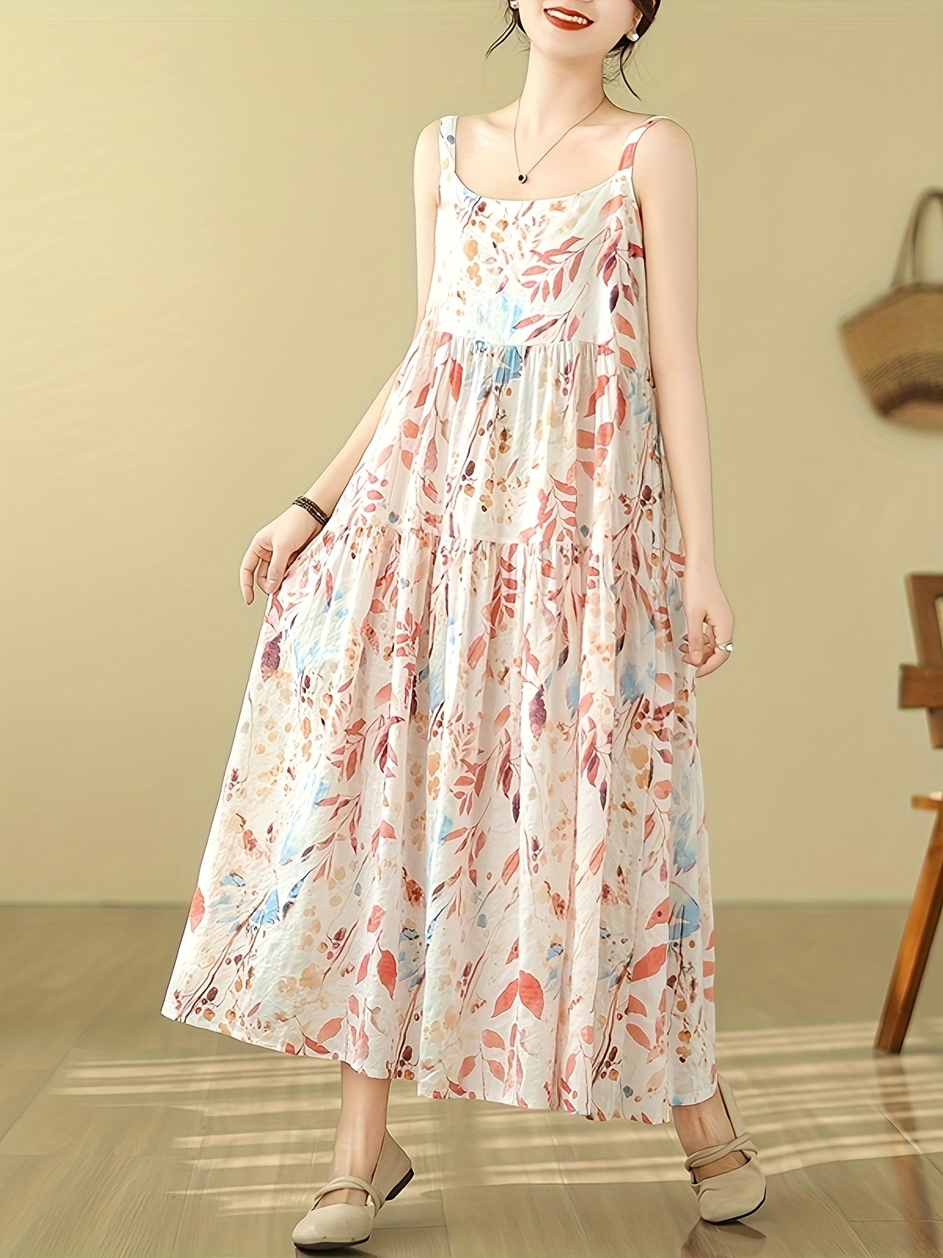 Tina | Elegante Maxi Jurk met Bloemenprint voor Zomerstijl