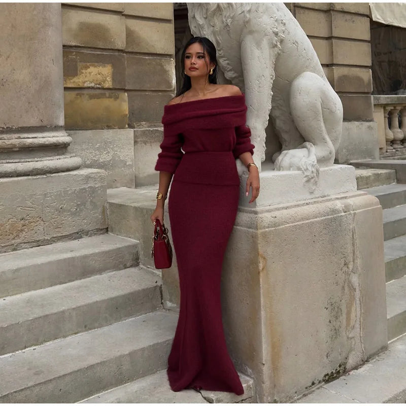 Venus | Off-Shoulder Elegante Maxi Jurk
