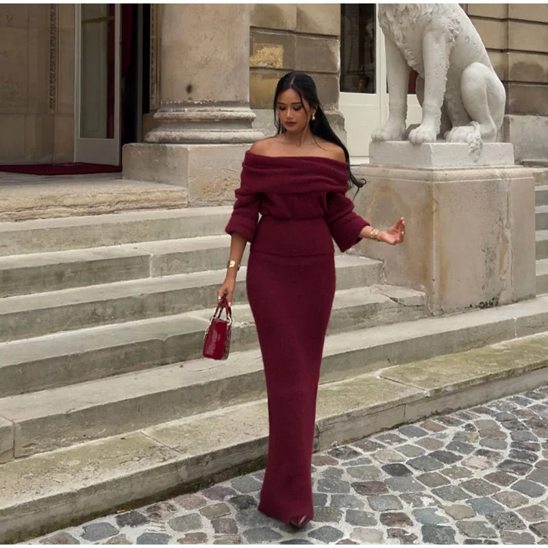 Venus | Off-Shoulder Elegante Maxi Jurk