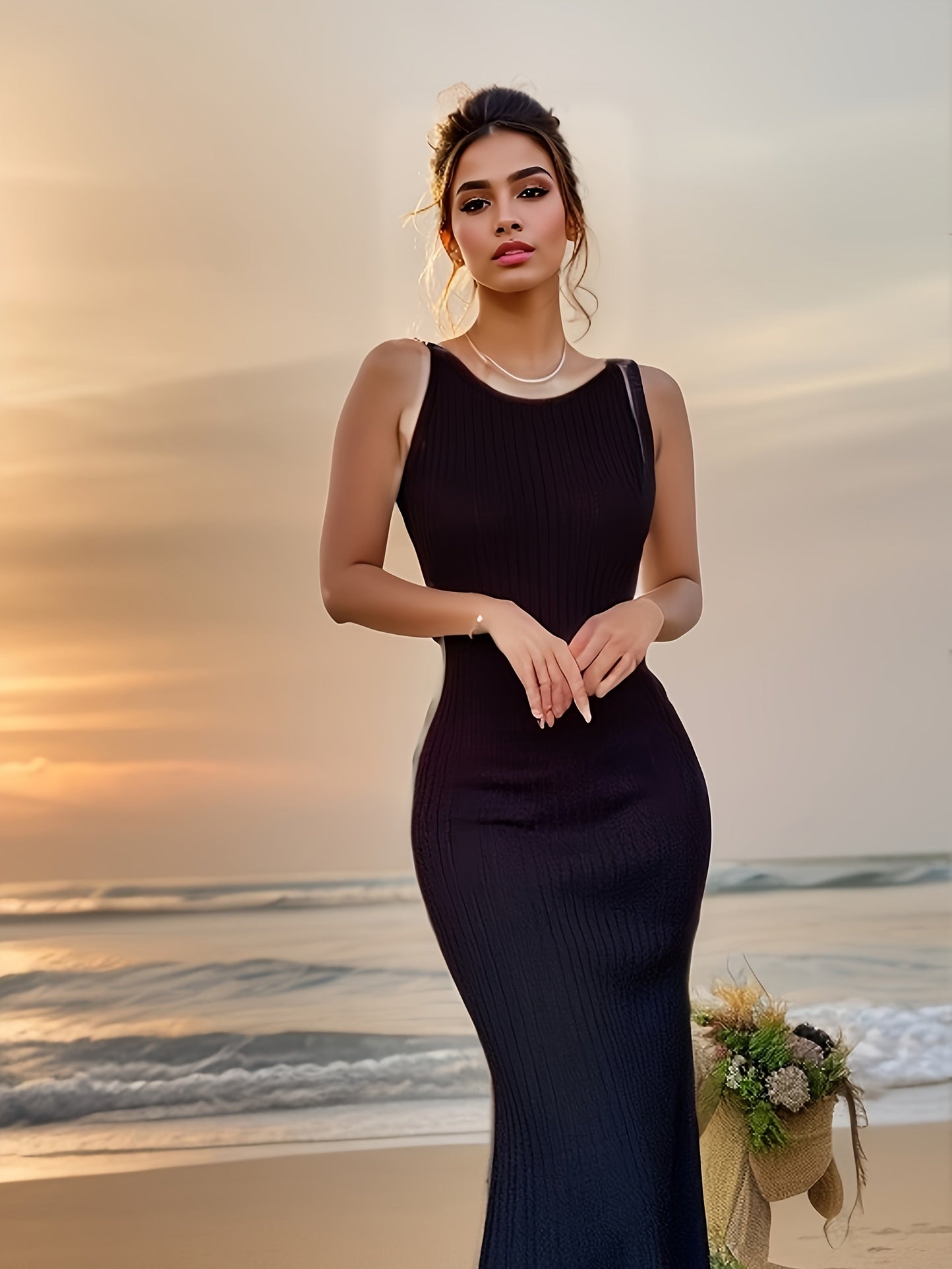 Zoë | Zomers Gestreepte Bodycon Jurk met Zeemeermin Look