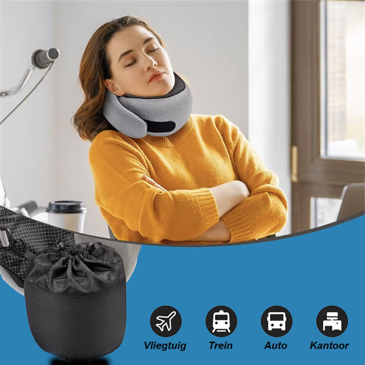 Snoozehub™ Ergonomisch Reiskussen – met Gratis Opbergtas