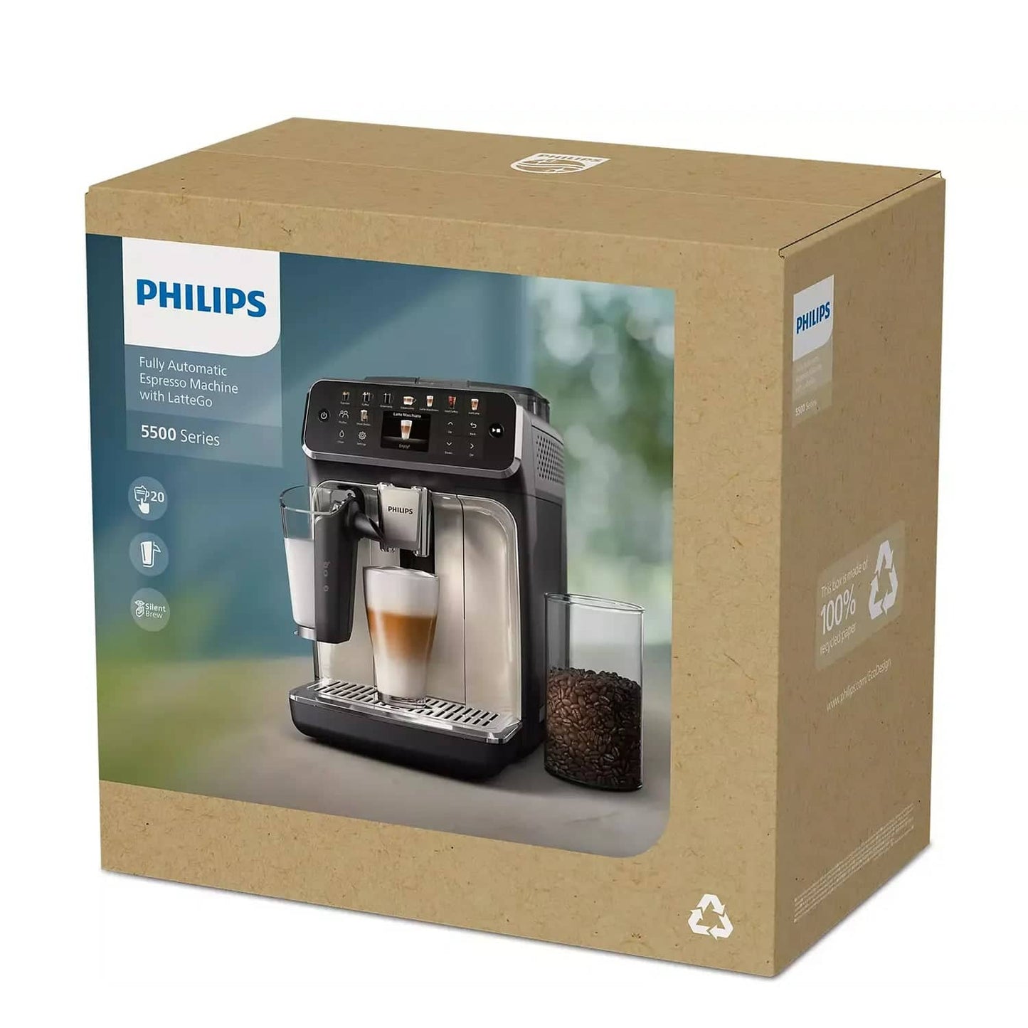 Philips 5500 Series Fully Automatic Espresso Machine w/ LatteGo & Iced Coffee - EP5544/90