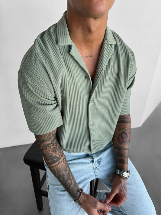 Oversize Ribbed Shirt - Green