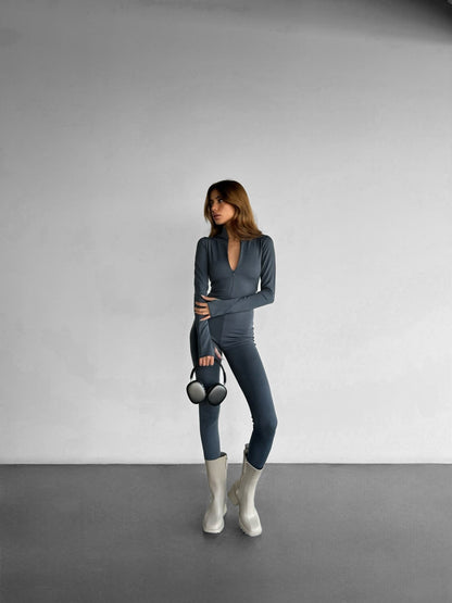Full Body Zipper Suit - Anthracite