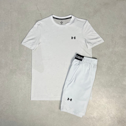Under Armor Seamless Short Set White Grey 