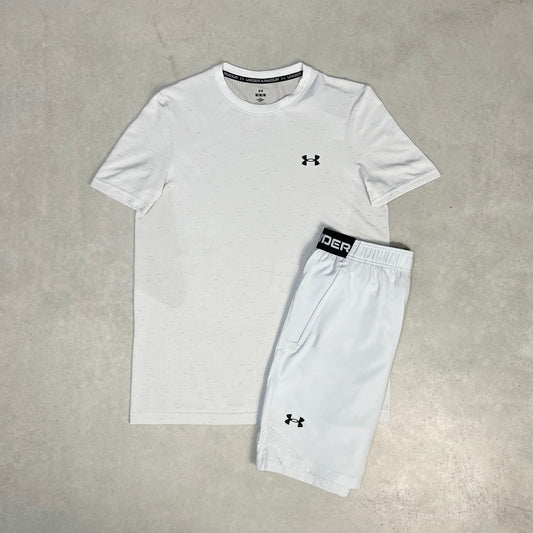 Under Armor Seamless Short Set White Grey 