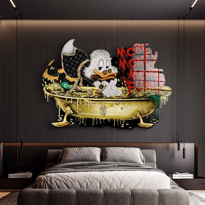 Wall sculpture More Money Duck - acrylic glass