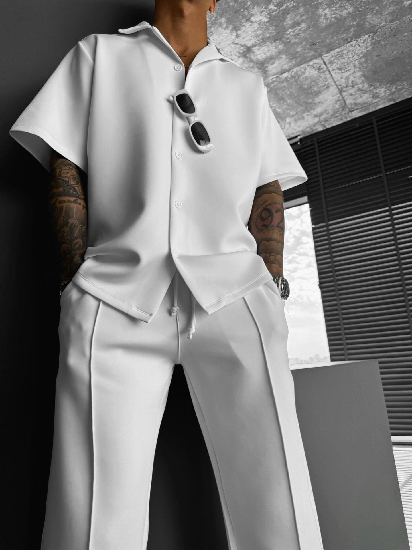 Loose Fit Diving Pants - White