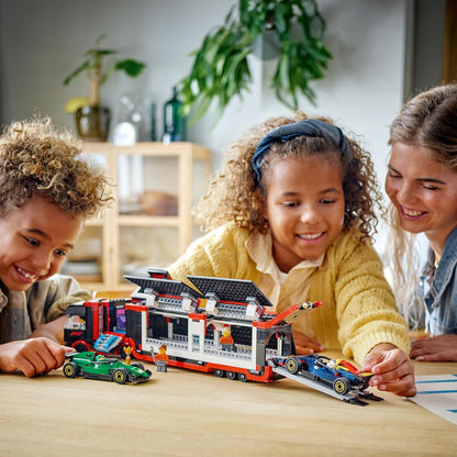 LEGO City F1 truck met RB20 en AMR24 F1