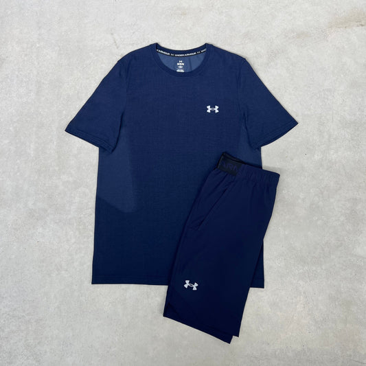 Under Armor Seamless Short Set Navy 