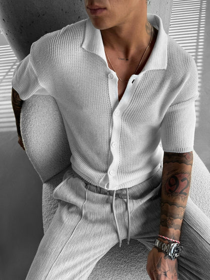 Oversized Long Knitted Shirt - White
