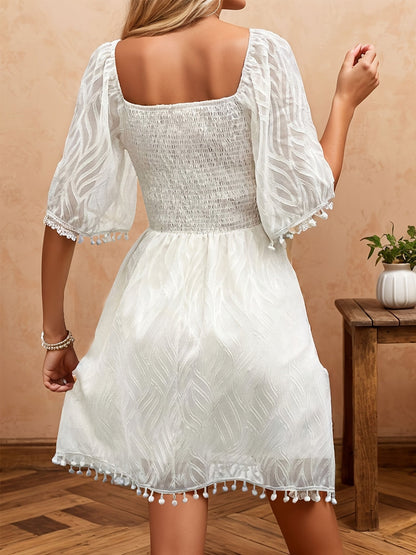 Lily | Elegante Midi Jurk met Bohemian Details