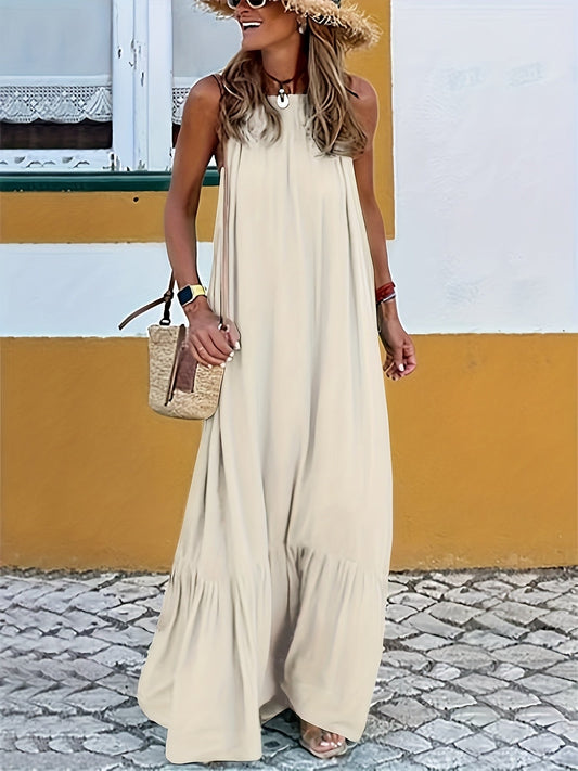 Lois | Elegante Zomer Maxi Jurk met Losse Pasvorm en A-Lijn Silhouet