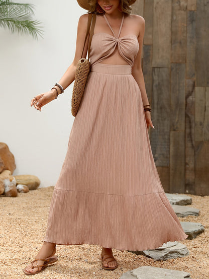 Louisa | Elegante Halter Maxi-Jurk met Cut-Out Details