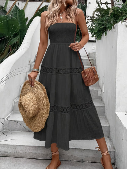 Marieke | Strapless Boho Maxi Jurk met Elegante Kantdetails