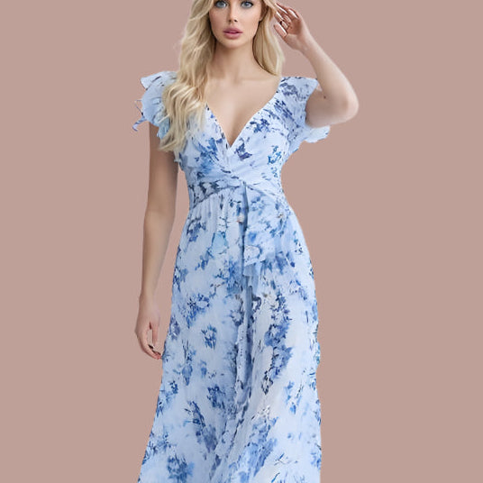 Marilyn | Elegante Maxi-Jurk Met Bloemenprint