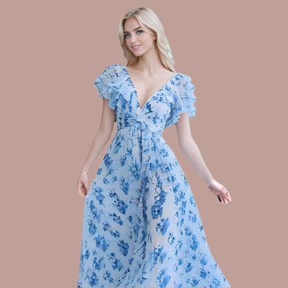 Marilyn | Elegante Maxi-Jurk Met Bloemenprint