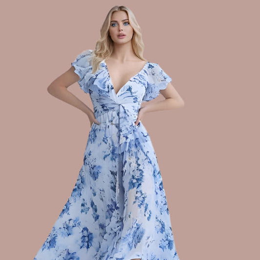 Marilyn | Elegante Maxi-Jurk Met Bloemenprint