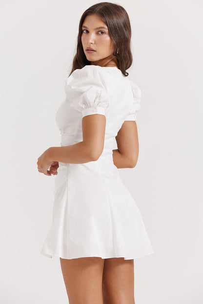 Marlee | Betoverende Mini Jurk met Pofmouwen voor Trendy Vrouwen
