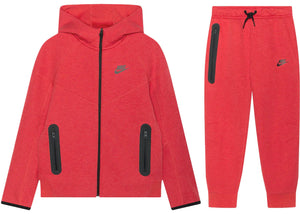 Nike Sportswear Tech Fleece Full-Zip Hoodie &amp; Joggers Set Light University Red Heather/Black/Black | 1 + 1 Free