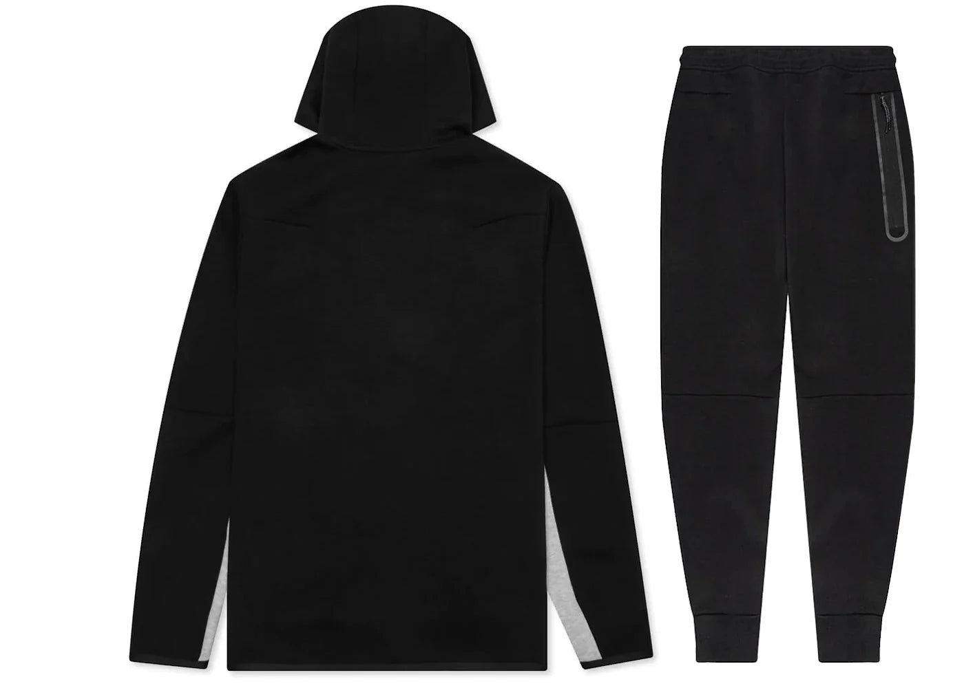 Nike Sportswear Tech Fleece Full Zip Hoodie & Joggers Set Black/Dark Grey Heather/White | 1 + 1 Gratis