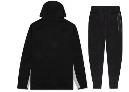 Nike Sportswear Tech Fleece Full Zip Hoodie & Joggers Set Black/Dark Grey Heather/White | 1 + 1 Gratis
